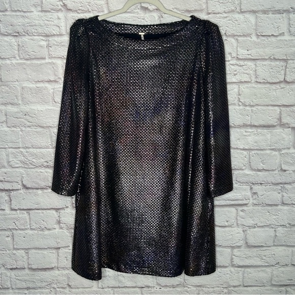 Free People Diamonds Are Forever Metallic Shift Dress - Picture 7 of 15